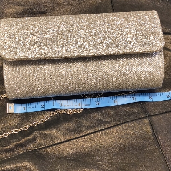 Silver Glitter Clutch Bag - Picture 8 of 11